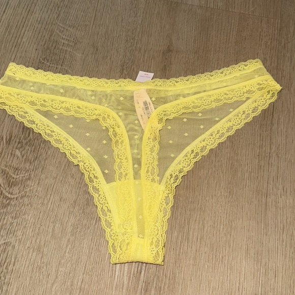 Victoria's Secret Yellow Lace Thong - Picture 3 of 4